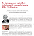 Aby stać się expertem implantologii i
implantoprotetyki „program kształcenia
CITC w TWOJEJ praktyce
